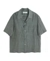 Our Legacy Heusen Checked Cotton And Silk Bowling Shirt In Gray