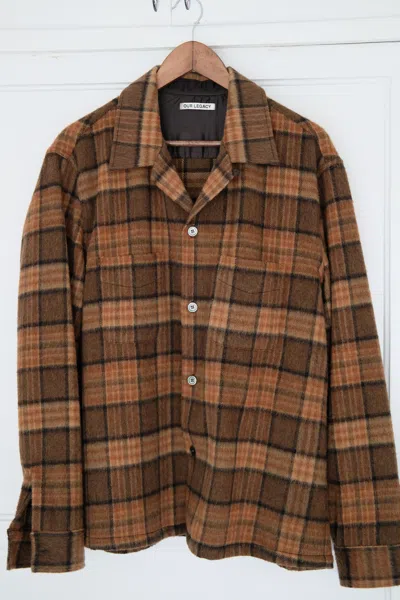 Pre-owned Our Legacy Heusen Shirt Wool Blend 50 In Brown