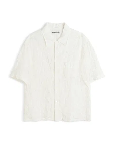 Our Legacy White Box Shirt In White Boucle