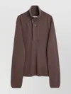 Our Legacy High Collar Ribbed Polo In Brown