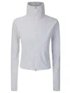 Our Legacy Cropped Long-sleeve Top With High Stand Collar In White