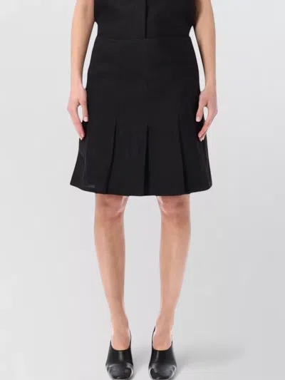 Our Legacy High Waist Pleated Knee Length Skirt In Black