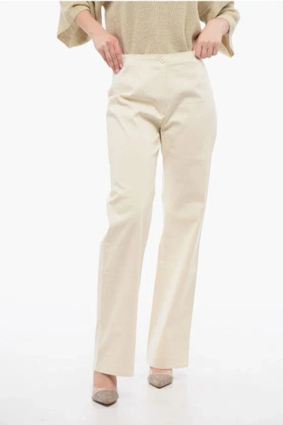 Our Legacy High-waisted Lightweight Cotton Biker Pants In White