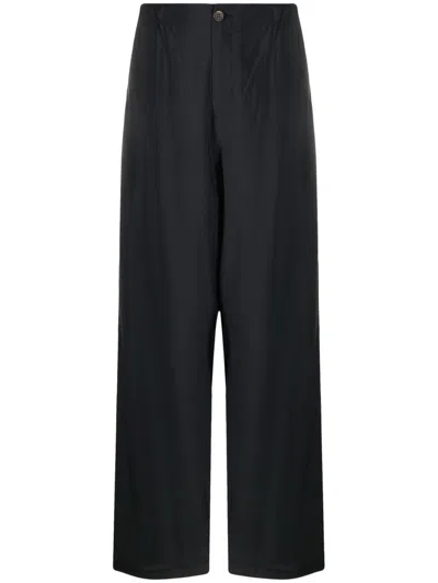 Our Legacy High-waisted Wide-leg Trousers In Black Liquid Viscose
