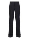 Our Legacy Straight Leg Trousers With Belt Loops And Cuffed Hem In Black