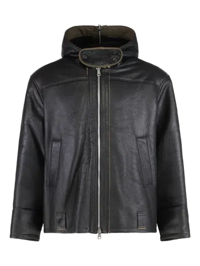 Our Legacy Hooded Blizzard Sheepskin Jacket In Black