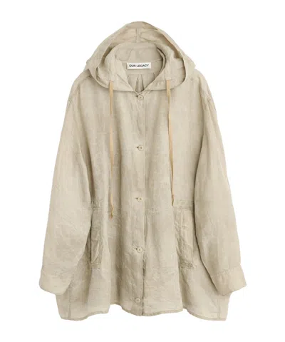 Our Legacy Hooded Long-sleeve Shirt In Neutral