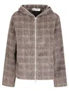Our Legacy Check-pattern Hooded Zip-up Jacket In Brown