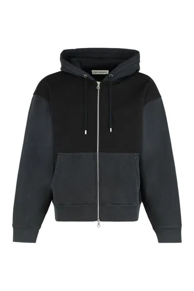 OUR LEGACY OUR LEGACY HOODED SWEATSHIRT WITH ZIPPER IN COTTON