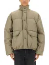 Our Legacy Breath Padded Jacket High Collar In Neutral