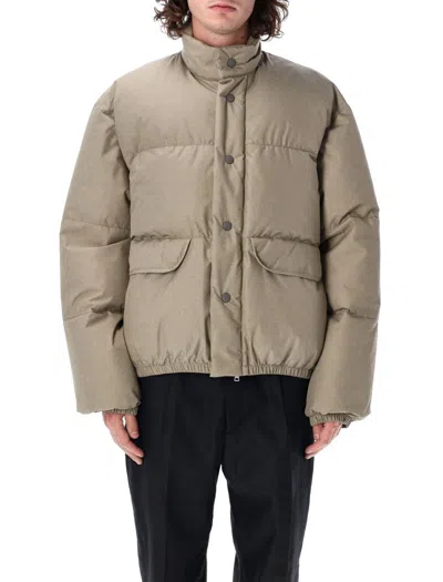 Our Legacy Taupe Grey Inhale Puffer Jacket In Beige