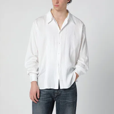 Our Legacy Ivory Shirt With Pleats On The Front And Collar In White