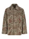 Our Legacy Floral Patterned Brown Jacket With Classic Collar