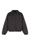 Our Legacy Avenue Striped Zip Bomber Jacket In Brown