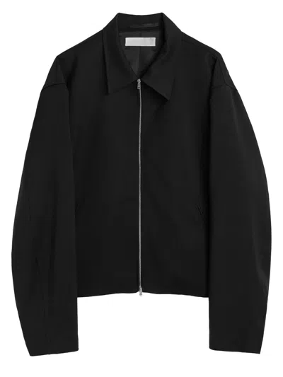 Our Legacy Virgin Wool Cropped Zip Jacket In Black