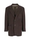 Our Legacy Linen Single Breasted Blazer, Brown, Notch Lapel In Brown