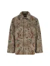 Our Legacy Floral Patterned Brown Jacket With Classic Collar