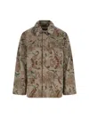 Our Legacy Floral Patterned Brown Jacket With Classic Collar In Brown