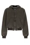 Our Legacy Charcoal Denim Bomber Jacket In Grey