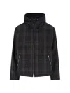 Our Legacy Riviera Checked Shell Hooded Jacket In Black