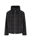 Our Legacy Riviera Checked Shell Hooded Jacket In Black