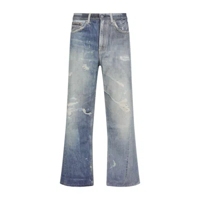 Our Legacy Third Cut Printed Denim Jeans In Blue