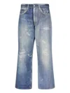 Our Legacy High Waist Wide Leg Distressed Jeans In Blue