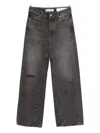 Our Legacy Distressed Wide-leg Jeans With Faded Black Wash In Black
