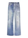 Our Legacy High Waist Wide Leg Distressed Jeans In Blue