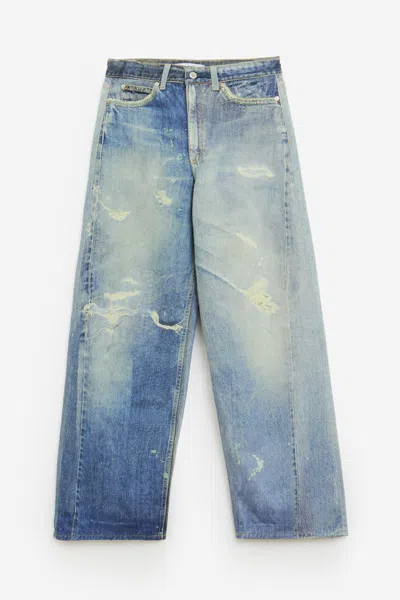Our Legacy Men S Third Cut Jeans Digital Denim Print In Blue