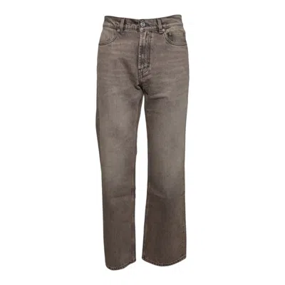 Our Legacy Denim Trousers Faded Effect Belt Loops Five Pockets In Brown