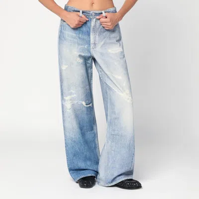 Our Legacy Two-tone Printed Boyfriend Jeans In Blue