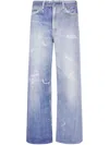 Our Legacy High Waist Boyfriend Jeans With Distressed Finish In Blue