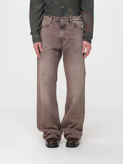 Our Legacy Denim Trousers Faded Effect Belt Loops Five Pockets In Brown