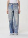 Our Legacy Wide Fit Digital Denim Print Trousers In Blue