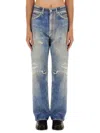 Our Legacy High Waist Wide Leg Distressed Jeans In Blue