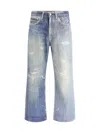 Our Legacy Mens Digital Denim Print Third Cut Faded-wash Denim Jeans In Blue