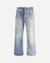 Our Legacy Mens Digital Denim Print Third Cut Faded-wash Denim Jeans In Blue