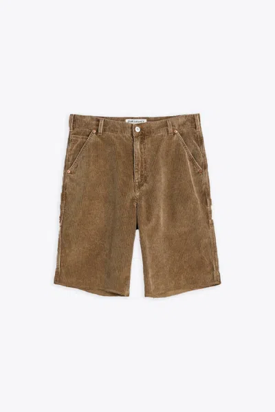 Our Legacy Joiner Short Light Brown Corduroy Work Shorts With Spray Paint - Joiner Short In Tortora