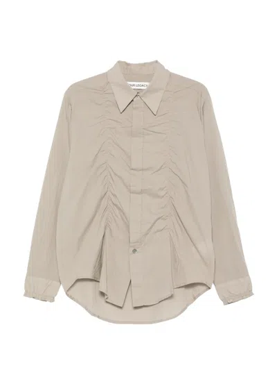 Our Legacy Jumble Ruched Shirt In Gray