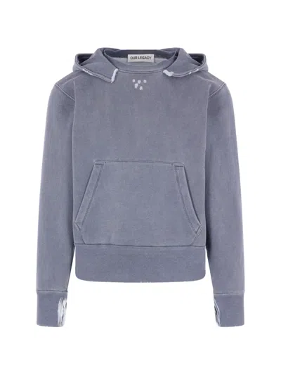 Our Legacy Kangaroo-pocket Hoodie In Blue