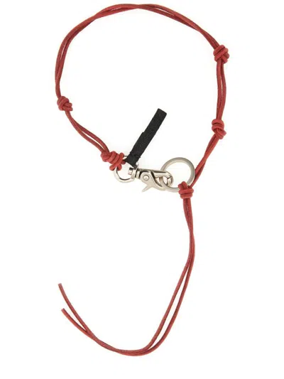 Our Legacy Red Ladon Necklace In Red Leather