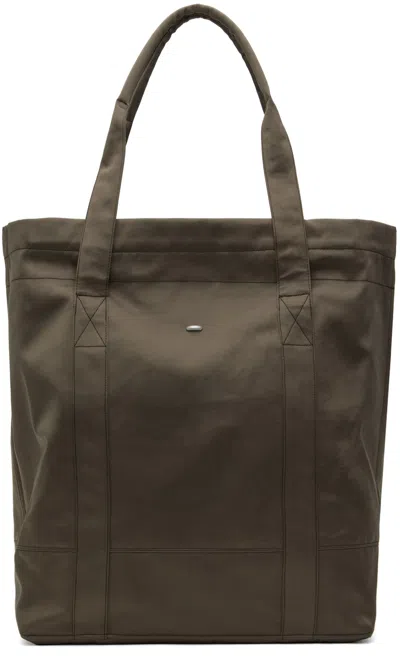 Our Legacy Khaki Aviation Tote In Olive Dense Sateen