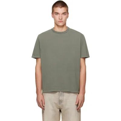 Our Legacy Mens Relaxed Oversize-fit Cotton T-shirt Worn Olive Legacy Jersey In Green
