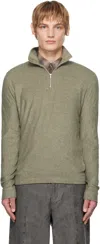 Our Legacy Khaki Delicate Funnel Sweater In Corroded Olive Every