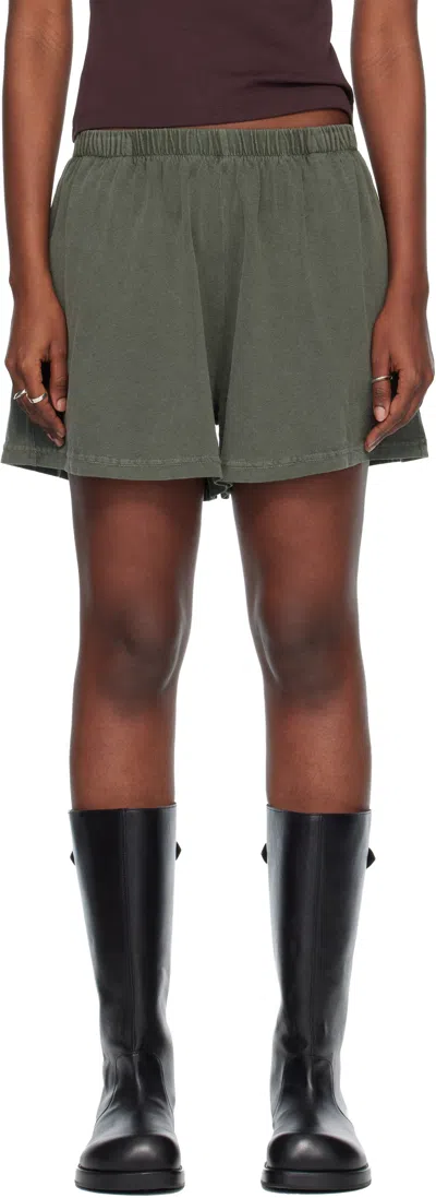 Our Legacy Khaki Gored Shorts In Green
