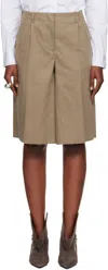 Our Legacy Khaki Jumbo Shorts In Brown
