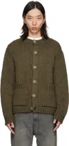 Our Legacy Over Wool And Alpaca Cardigan In Green