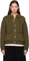 Our Legacy Khaki Over Cardigan In Green