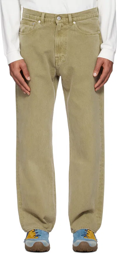 Our Legacy Khaki Third Cut Jeans In Dry Grass Chain Twil